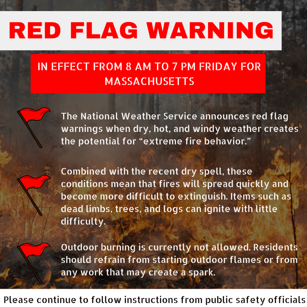 Easton Fire Department Warns Residents of Red Flag Warning, Increased Fire&nbsp;Risk